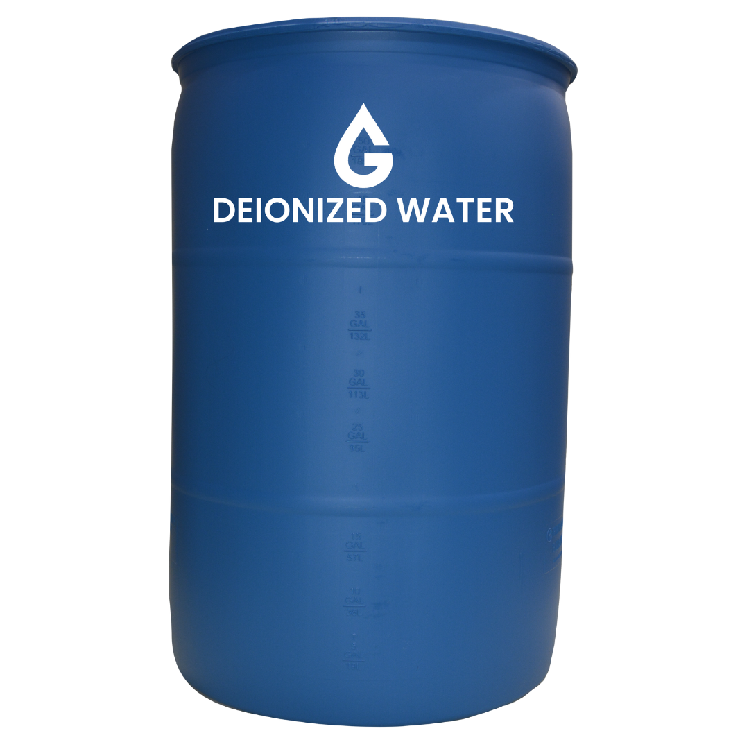 Bulk Deionized Water (DI Water) in 55 Gallon Drum