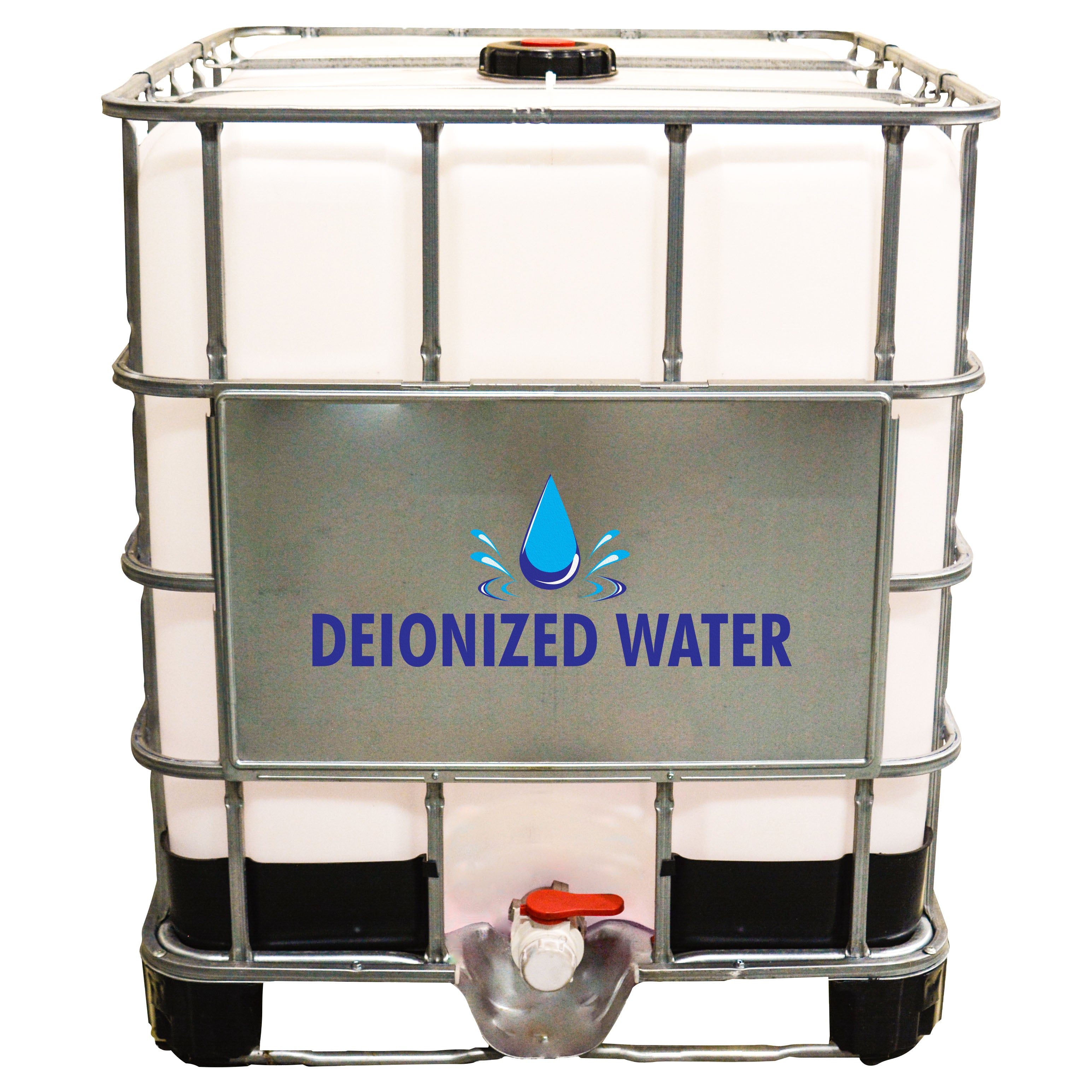 275 gallon tote of deionized water (di water).